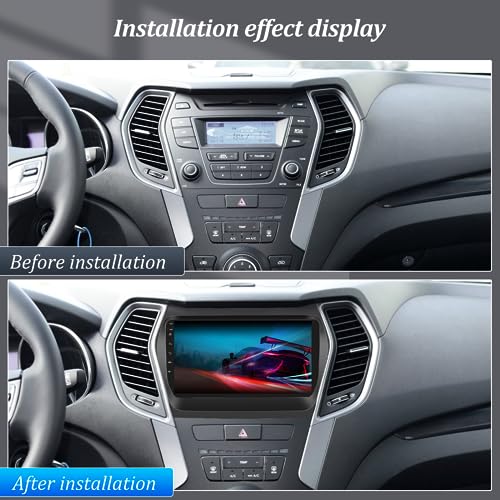 AMprime [2+32G] Android 13 Car Stereo for Hyundai Santa Fe IX45 2013-2018 with Wireless Carplay&Android Auto,9 Inch Car Radio with Mirror Link Bluetooth FM/RDS WiFi GPS Navigation SWC+AHD Backup Camera - Image 2