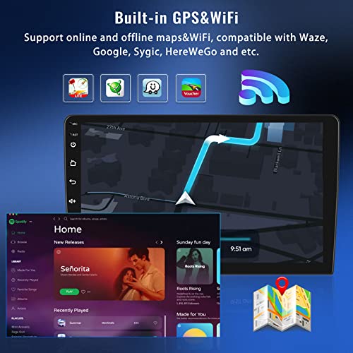 AMprime [2+32G] Android 13 Car Stereo for Hyundai Santa Fe IX45 2013-2018 with Wireless Carplay&Android Auto,9 Inch Car Radio with Mirror Link Bluetooth FM/RDS WiFi GPS Navigation SWC+AHD Backup Camera - Image 5