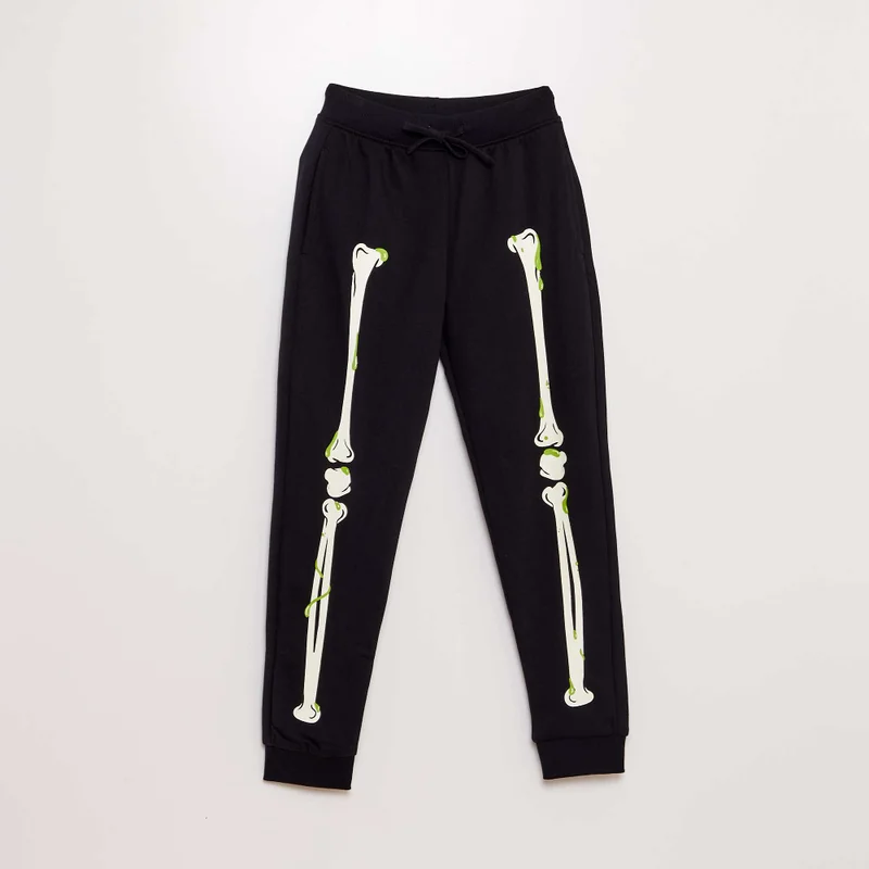 Kiabi Sweatshirt Fabric Joggers - Halloween Black