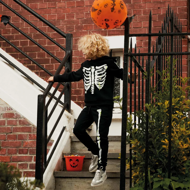 Kiabi Sweatshirt Fabric Joggers - Halloween Black