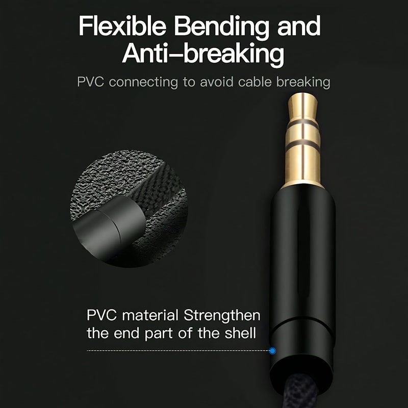 Gold Plated 3.5mm Aux Audio Cable Nylon Braided Male to Male Hi Fi Sound Cord 2m for Smartphone Headphones Car Home Stereo Speaker - Image 5