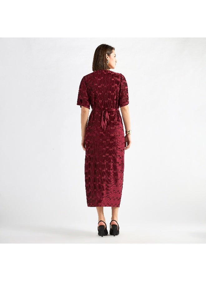 Splash FAV Textured Velvet Midi Dress  - Image 2