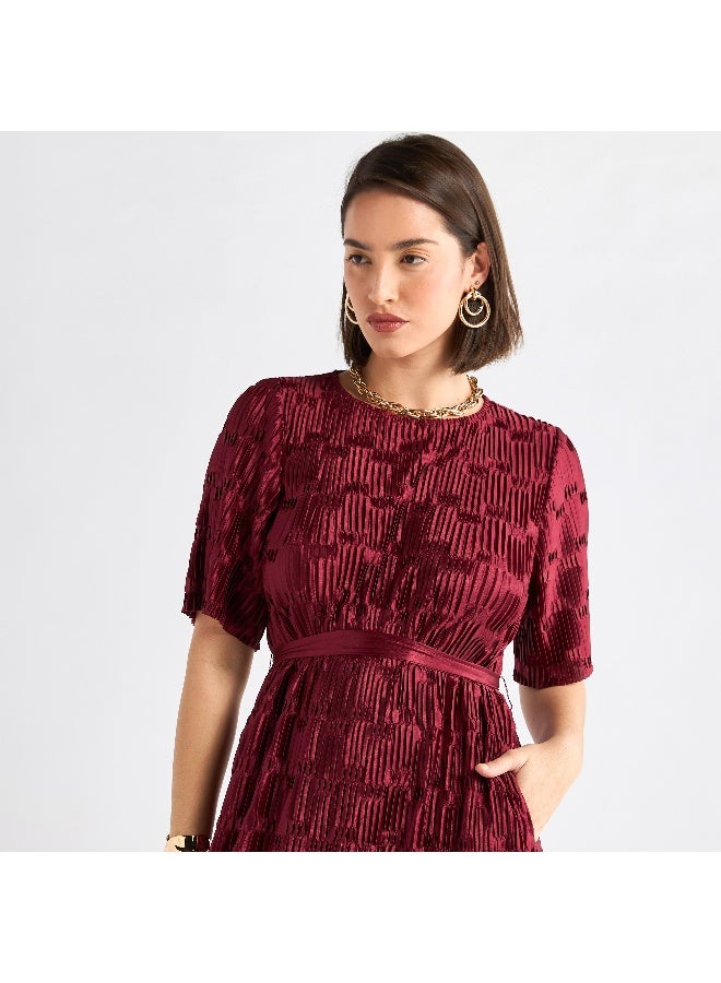 Splash FAV Textured Velvet Midi Dress  - Image 3