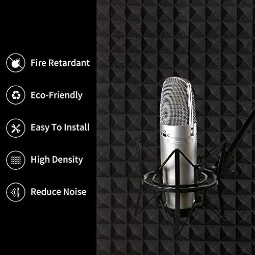MOCKING BIRD 4 Sheet Pyramid Acoustic foam sheet High Density Sound proof Acoustic Panels Noise Reduction and Absorption wall foam for Studio Gaming room (6X3) ft 50 Kg/m³ (Pack of 4, Black) - Image 4