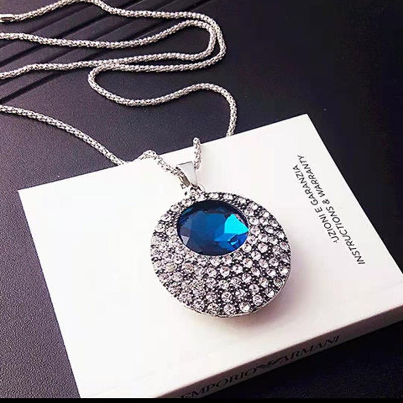 New Bow-Knot Long Sweater Chain Crystal Tassel Pendant Necklace 80 stars