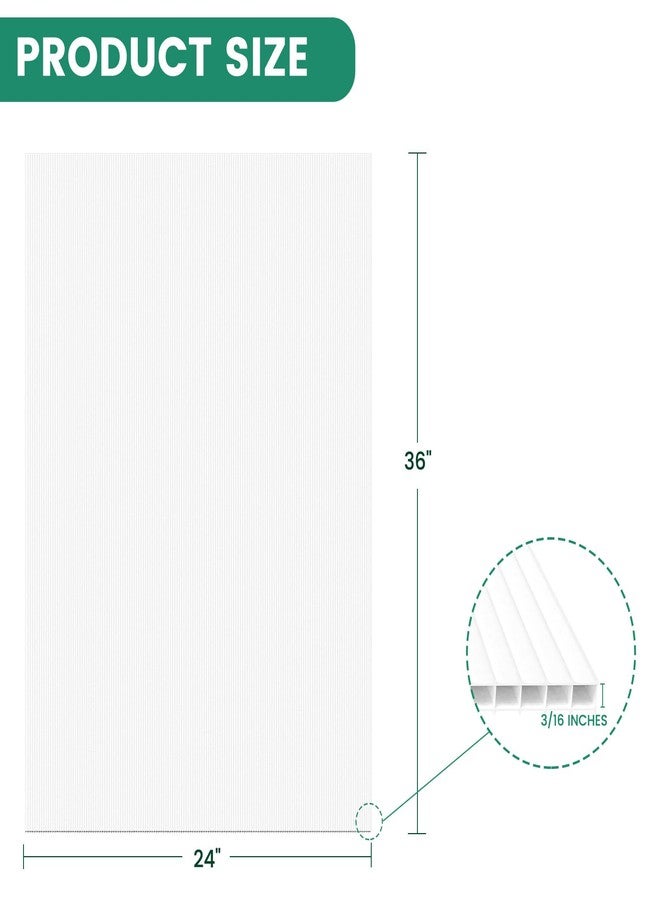 SCZS Corrugated Plastic Sheet for Indoor and Outdoor Use - 4 Mm Thick Poster Board, 24x36 Inches - Pack of 2 White Plastic Board Sheets - Waterproof Coroplast Sheets and Lightweight Blank - Image 2
