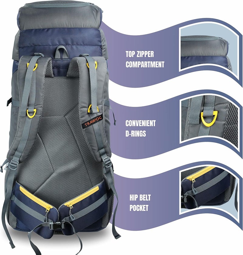 TRAWOC AIRWAVE 60L Travel Backpack - Image 2
