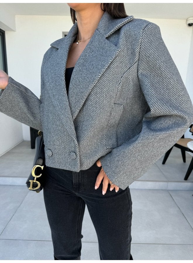 European And American Clothing Autumn And Winter Fashion British Suit Collar Woolen Small Jacket