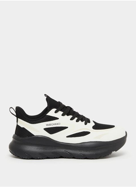 Chunky Sole Color Block Lace Up Sneakers
