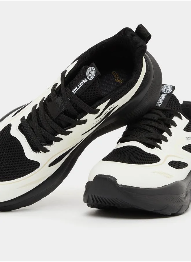 Styli Chunky Sole Color Block Lace Up Sneakers