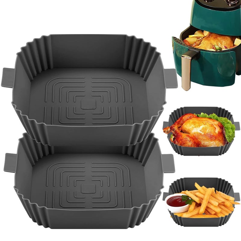 Timyca Silicone Air Fryer Liners, 2-Pack Reusable Non-Stick Baking Paper for Air Fryer Basket Tray - Image 1