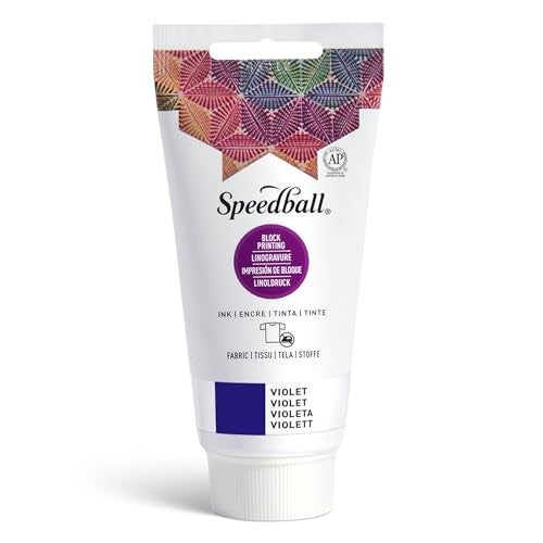 Speedball Fabric Block Printing Ink, 2.5-Ounce, Violet - Print on Textiles & Paper - Made in USA - Image 1