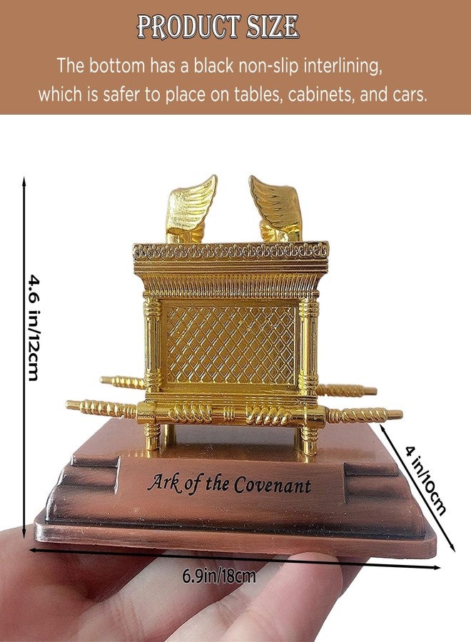 Prefdo Ark of The Covenant Replica, Gold Plated Statue with Aaron Rod/Manna Vessel/Tablets, Home Classical Decoration Religious Decorative Figurine (Medium) - Image 2