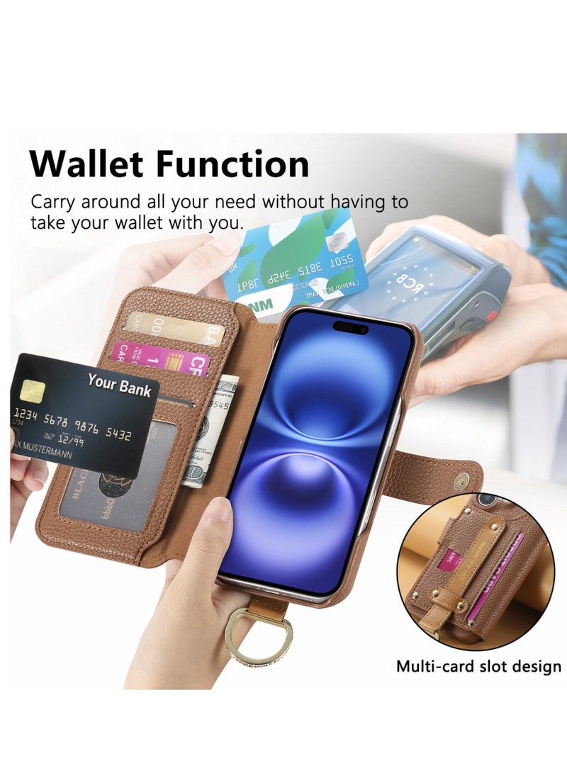 YANCI iPhone 16 Pro Max Case, iPhone 16 Pro Max Wallet Case with Card Holder,iPhone 16 Pro Max Phone Cover,Leather Flip Folio Case for iPhone 16 Pro Max 6.9'' - Image 3