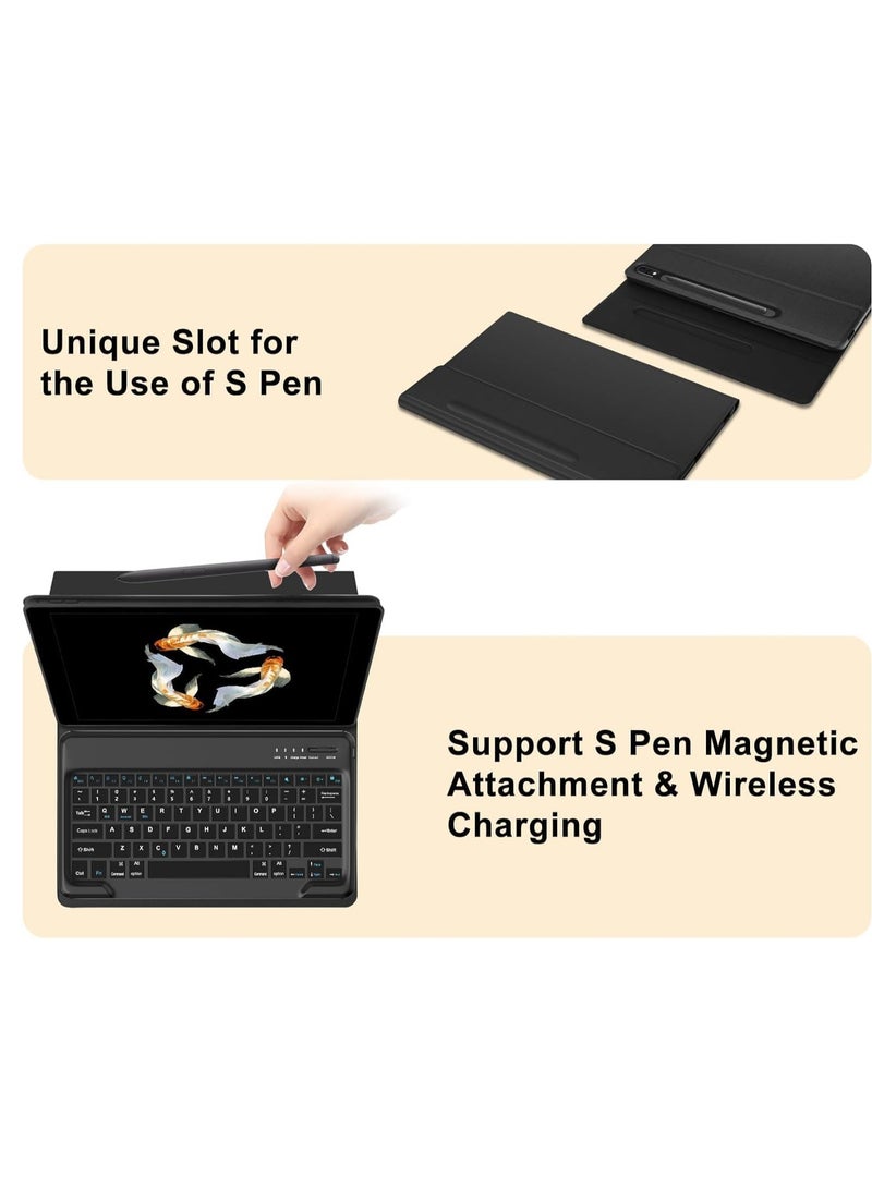 TIGER Galaxy Tab S9 Ultra/S8 Ultra Keyboard Case 14.6 Inch – 2022/2023 Slim Bluetooth Keyboard Cover with S Pen Holder, Detachable Wireless Keyboard, Magnetic Stand, Smart Sleep/Wake Function - Image 4
