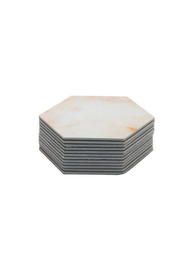 EZ Life Designer High Class Gold White Marble Tile 12 Coaster Set - Hexagon - Placemat for Hot & Cold Drinks - Bowl & Tea Cup Dining, Cocktail Table Décor - Dining Table Accessory Coasters - Image 4