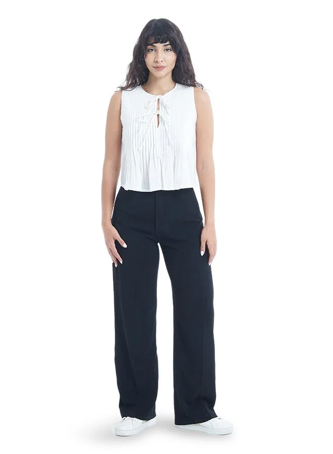 اشاراي Women's Sleeveless Solid Top With Pin Tucks  Comfortable Material, Breathable Daily Wear, Casual Fashion Outfit, Special Occasion Outfit, Trendy & Chic Apparel