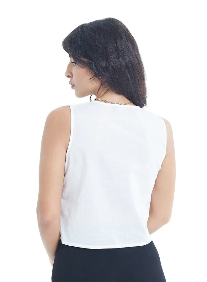 Asharae  Women's Sleeveless Solid Top With Pin Tucks  Comfortable Material, Breathable Daily Wear, Casual Fashion Outfit, Special Occasion Outfit, Trendy & Chic Apparel for Women | Best Price UAE