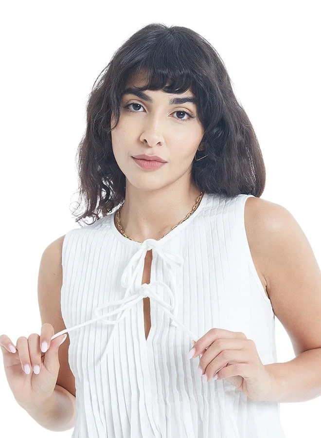 Asharae  Women's Sleeveless Solid Top With Pin Tucks  Comfortable Material, Breathable Daily Wear, Casual Fashion Outfit, Special Occasion Outfit, Trendy & Chic Apparel for Women | Best Price UAE