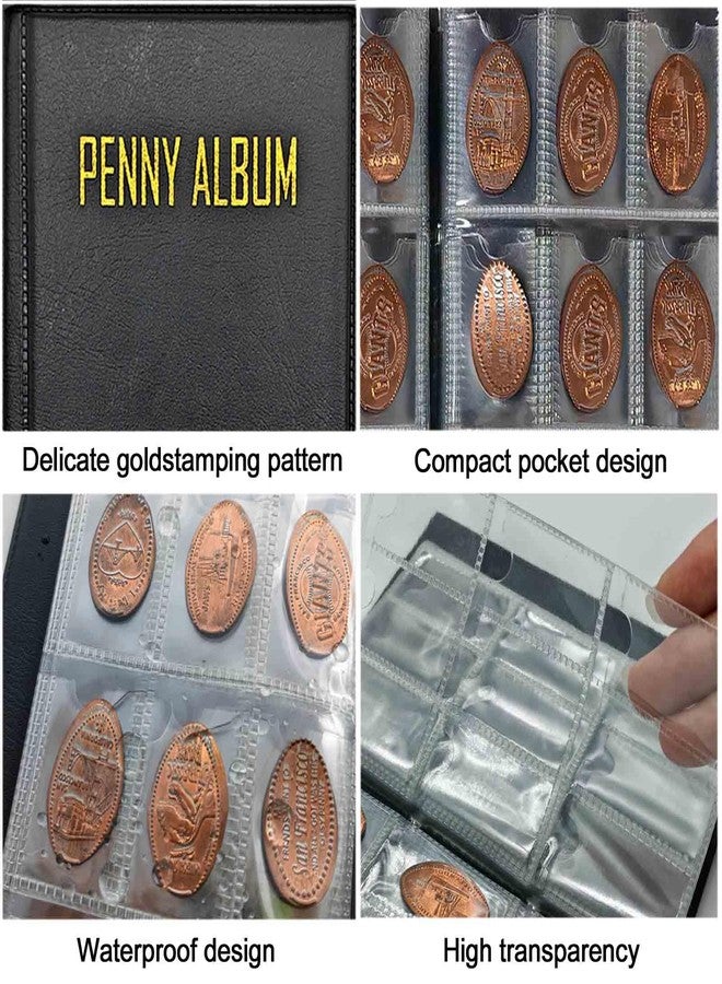 Xxmbbjy 108 Pockets Pressed Penny Collecting Album Book, Portable Smashed Pressed Penny Album Book Holder for Collectors, Suitable for Work or Travel - Image 5