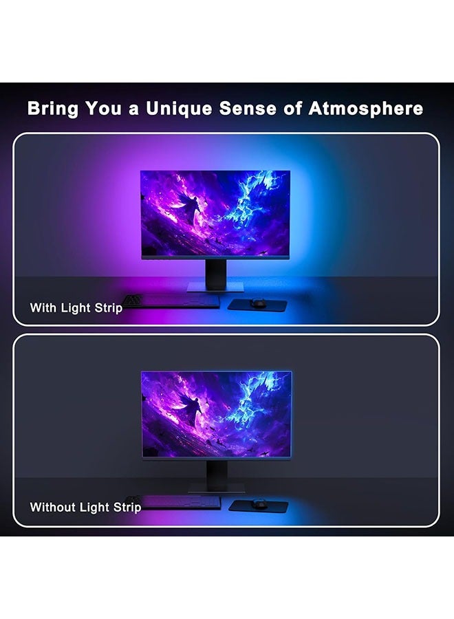 YelaJoy Monitor LED Backlights，LED Strip Lights That Sync with Screen Color or Music,RGBIC Computer Light Bar Behind Monitor，LEDs for Desk Gaming，USB Interface，Software Control，G100 (24 in) - Image 3