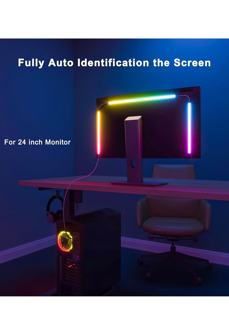 YelaJoy Monitor LED Backlights，LED Strip Lights That Sync with Screen Color or Music,RGBIC Computer Light Bar Behind Monitor，LEDs for Desk Gaming，USB Interface，Software Control，G100 (24 in) - Image 5