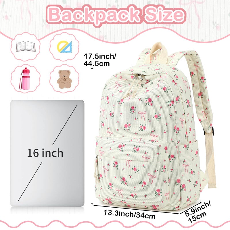 LEDAOU Backpack for Girls School Bag Kids Bookbag Teen Backpack Set Daypack with Lunch Bag and Pencil Case - Image 5