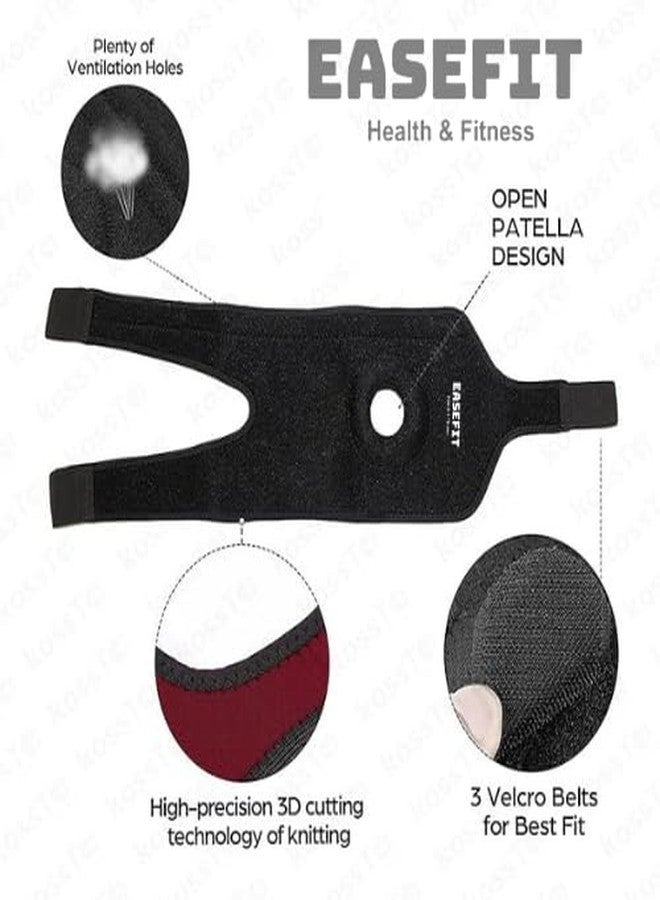 EASEFIT Open Patella Knee Brace with Adjustable Bi-Directional Straps - Relieves Arthritis, Torn Meniscus, ACL/MCL, Knee Pain Gym Workout, Running, Joint Pain Relief Unisex (Pack of 1) - Image 5