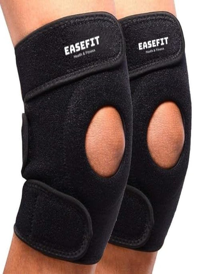 EASEFIT Open Patella Knee Brace with Adjustable Bi-Directional Straps - Relieves Arthritis, Torn Meniscus, ACL/MCL, Knee Pain Gym Workout, Running, Joint Pain Relief Unisex (Pack of 1) - Image 1