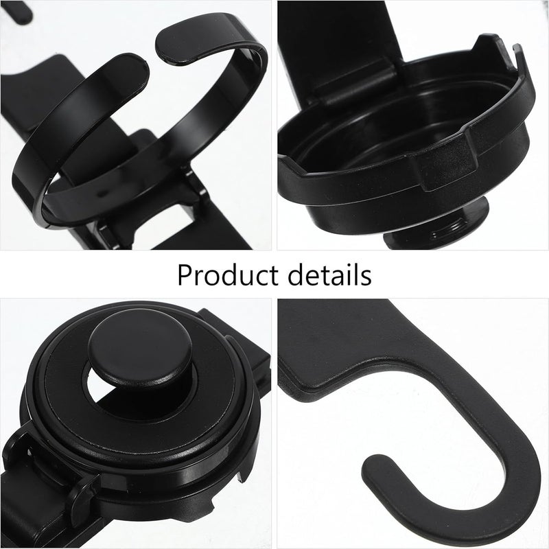 Car Seat Cup Holder and Back Seat Storage Hook Multipurpose Black Drink Holder for Truck and Automotive Interior Accessories Compatible with Use - Image 5