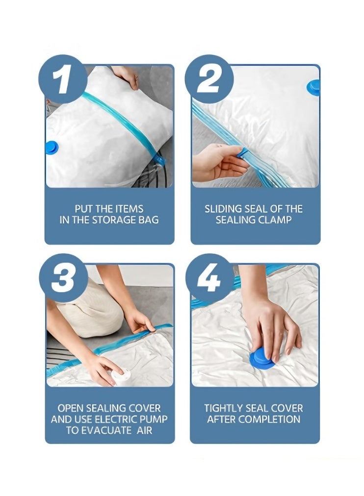 أكنزلмед كيس تخزين الختم القابل لإعادة الاستخدام مع مضخة امتصاص متعددة الألوان 60x80cm - Image 5