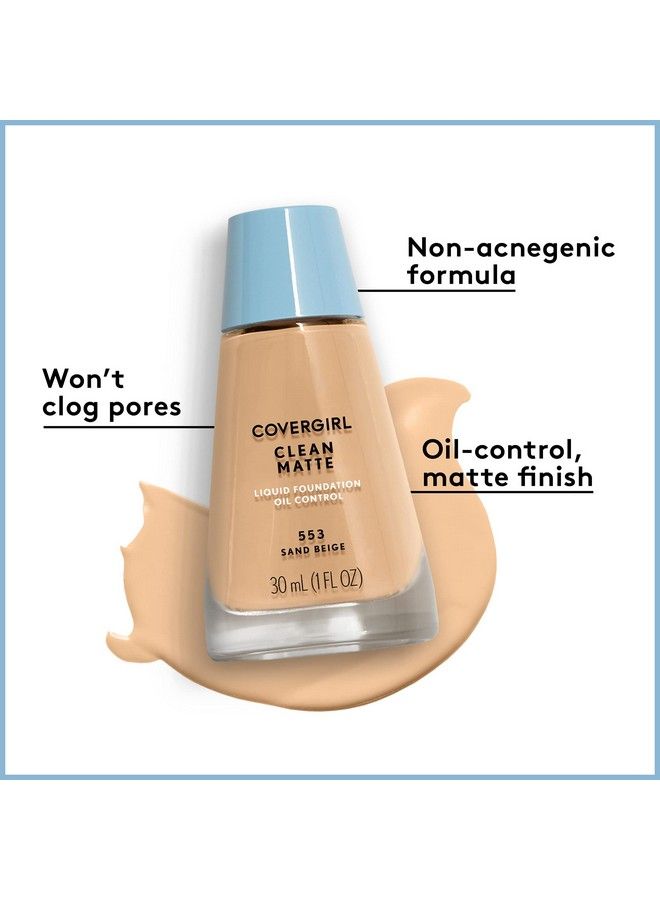 CoverGirl Clean Matte Liquid Foundation Perfect Beige 548 Pack of 1 - Image 4