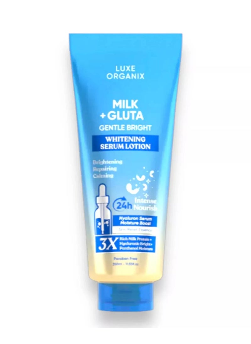 LUXE ORGANIX Milk + Gluta Whitening Serum Lotion 350ml  - Image 1