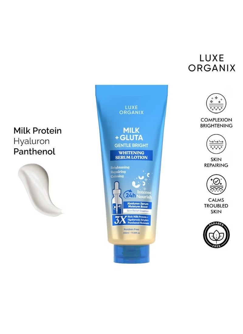 LUXE ORGANIX Milk + Gluta Whitening Serum Lotion 350ml  - Image 2