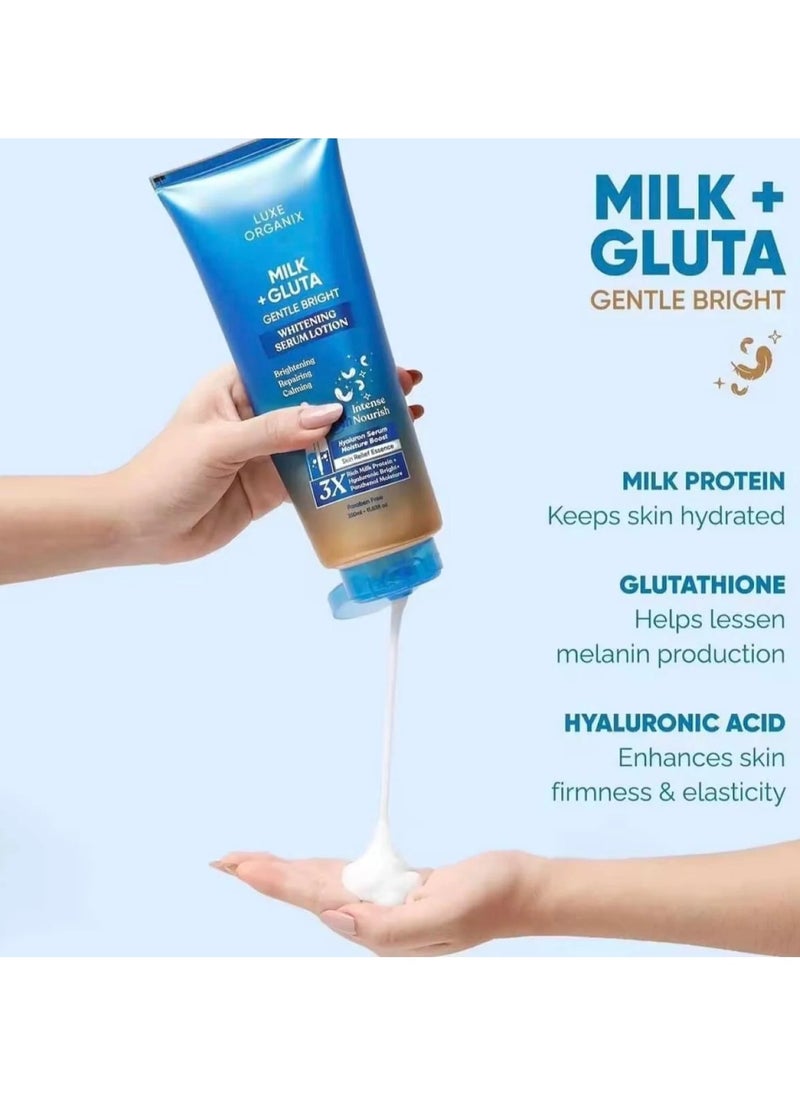 LUXE ORGANIX Milk + Gluta Whitening Serum Lotion 350ml  - Image 3
