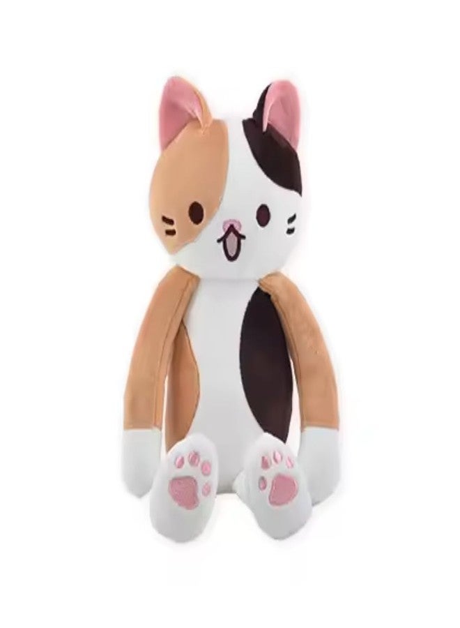 TechMax Solution Brown Black Long Hand Leg Cat Plush Pillow - Image 1