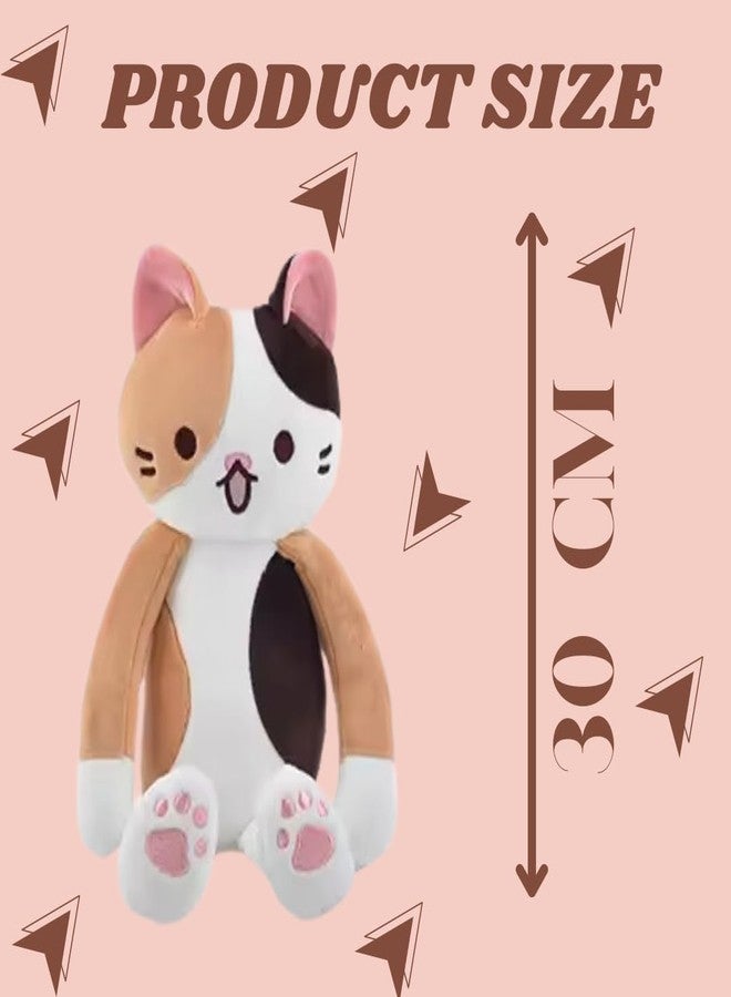 TechMax Solution Brown Black Long Hand Leg Cat Plush Pillow - Image 2