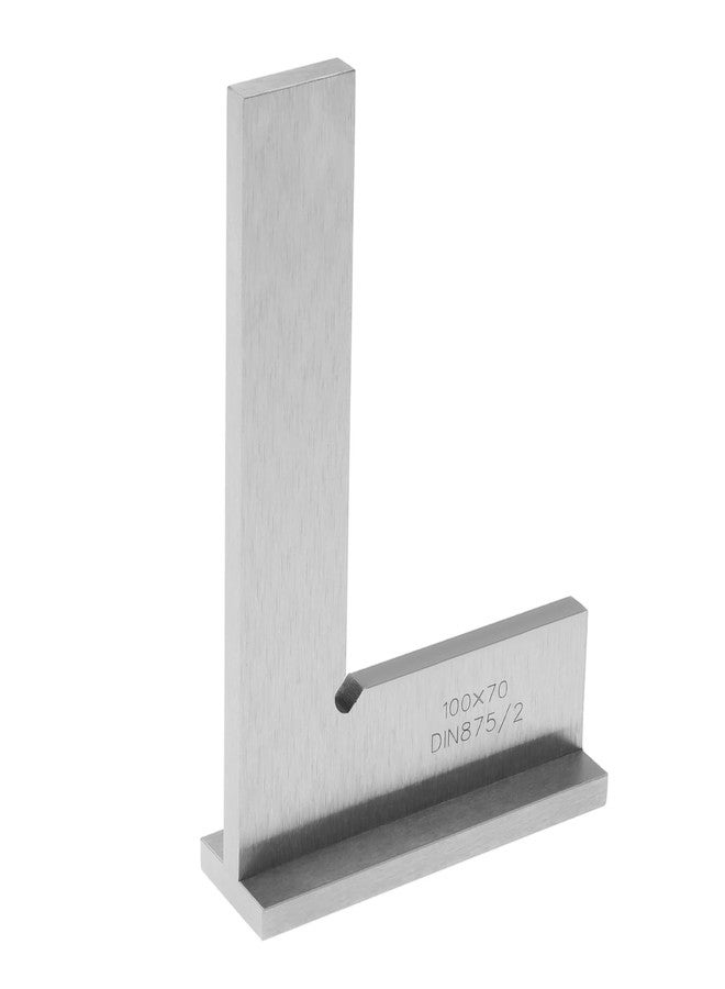 ECSiNG DIN875/2 Precision Machinist Square Ruler Carbon Steel Angle Ruler Engineer Square 90 Degree Right Angle Ruler Accessories for Machinist Engineer 100x70mm - Image 1