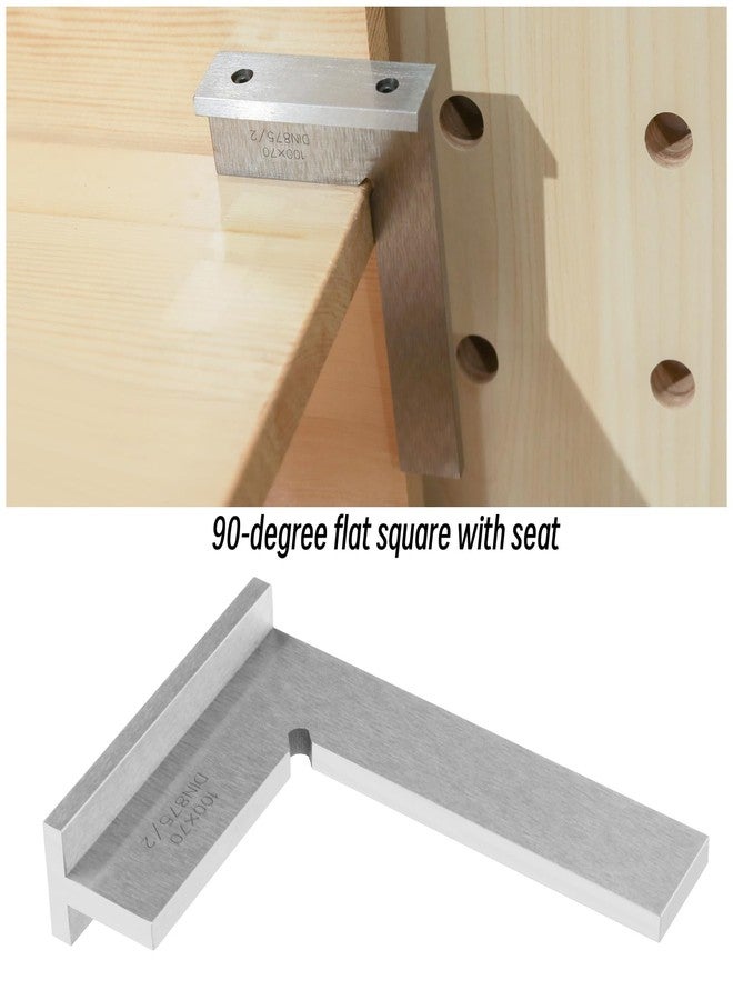 ECSiNG DIN875/2 Precision Machinist Square Ruler Carbon Steel Angle Ruler Engineer Square 90 Degree Right Angle Ruler Accessories for Machinist Engineer 100x70mm - Image 2