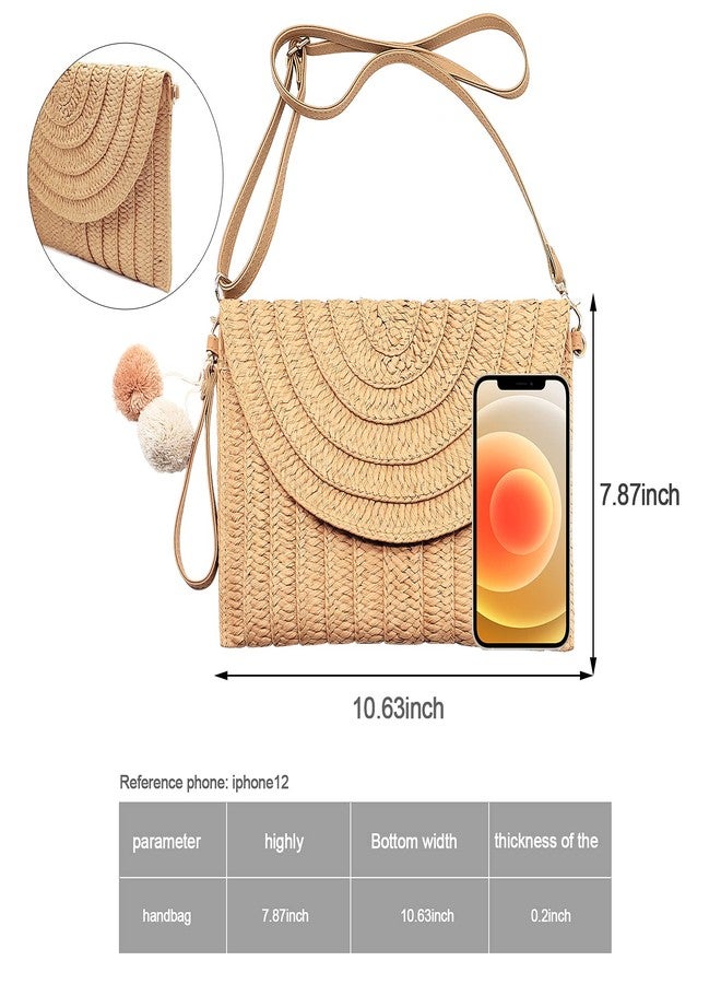 LUOFMISS Straw Clutch Bag Woven Purse for Women Shoulder Bag Casual Beach Rattan Handmade Wallet - Image 4