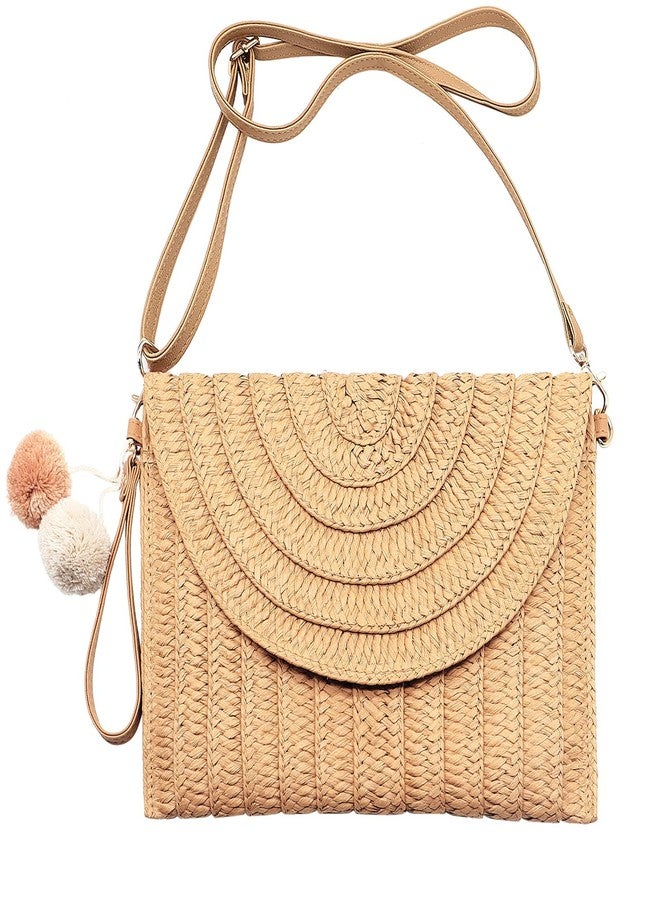 LUOFMISS Straw Clutch Bag Woven Purse for Women Shoulder Bag Casual Beach Rattan Handmade Wallet - Image 1
