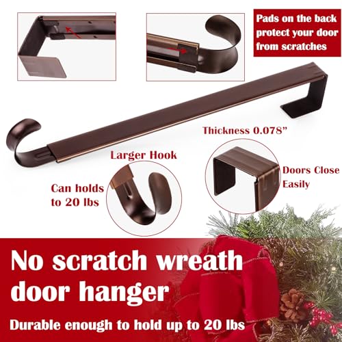 AnCintre Wreath Door Hanger,Easter Decorations Wreath Hangers for Front Door, Adjustable Over the Door Hooks for Hanging Welcome Sign Length from 15 to 25 Inches,Metal Front Door Porch Apartment Decor - Image 4