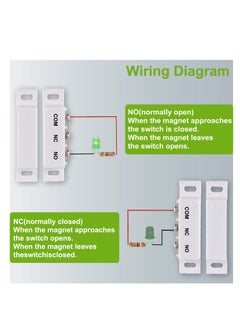 SYOSI Magnetic Reed Switch, Normally Open and Normally Closed NC NO Magnetic Proximity Switch for Door Alarm, Window Safety, Agnetic Door Switch for DC 5V 12V 24V Light (White, 2 Pack)  - Image 3