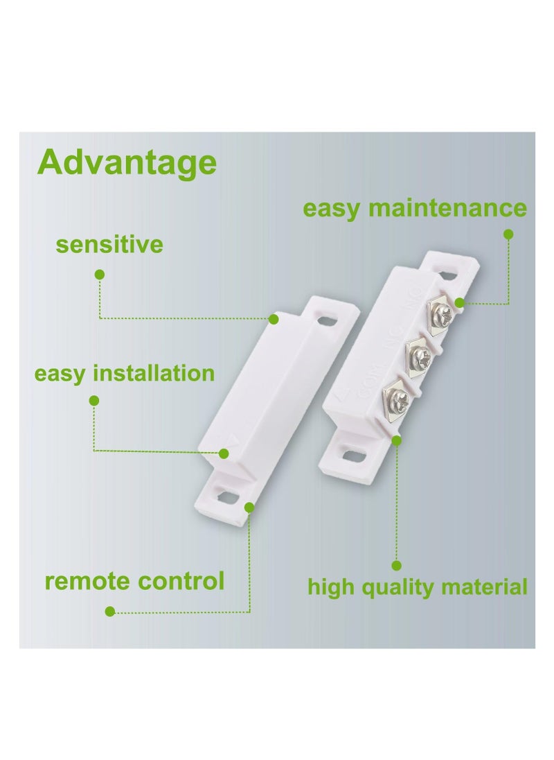 SYOSI - Magnetic Reed Switch, Normally Open and Normally Closed NC NO Magnetic Proximity Switch for Door Alarm, Window Safety, Agnetic Door Switch for DC 5V 12V 24V Light (White, 2 Pack) - Image 1