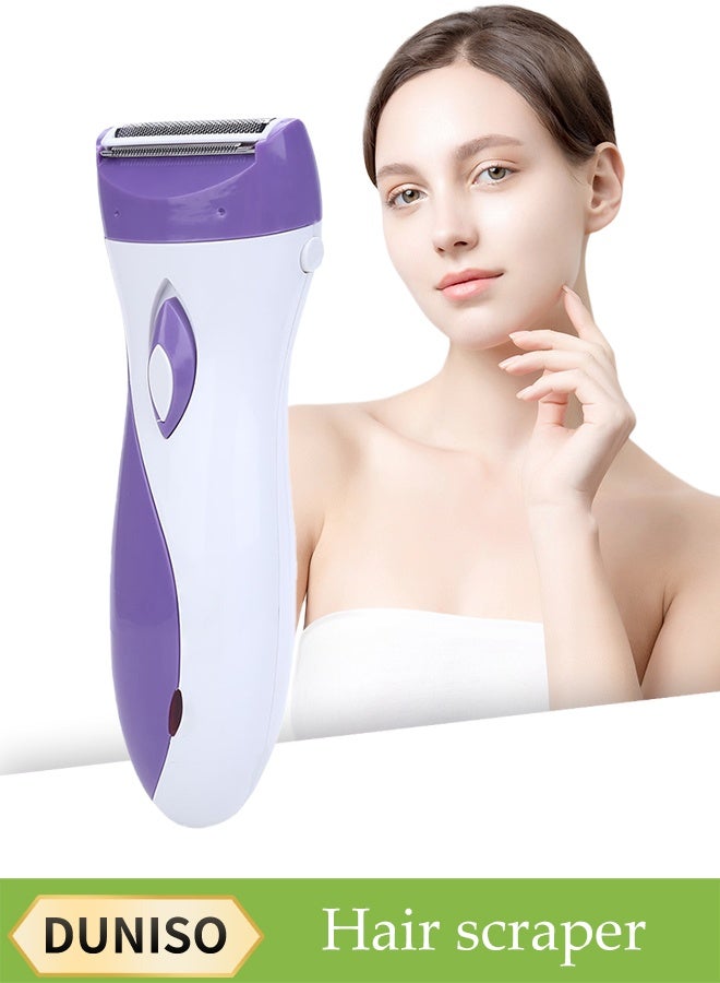 DUNISO Women's Electric Shaver, Painless 2-In-1 Wet And Dry Shaver, Portable Waterproof Bikini Trimmer For Removing Body Hair On Legs, Underarms, Armpits, Face, Purple - Image 1
