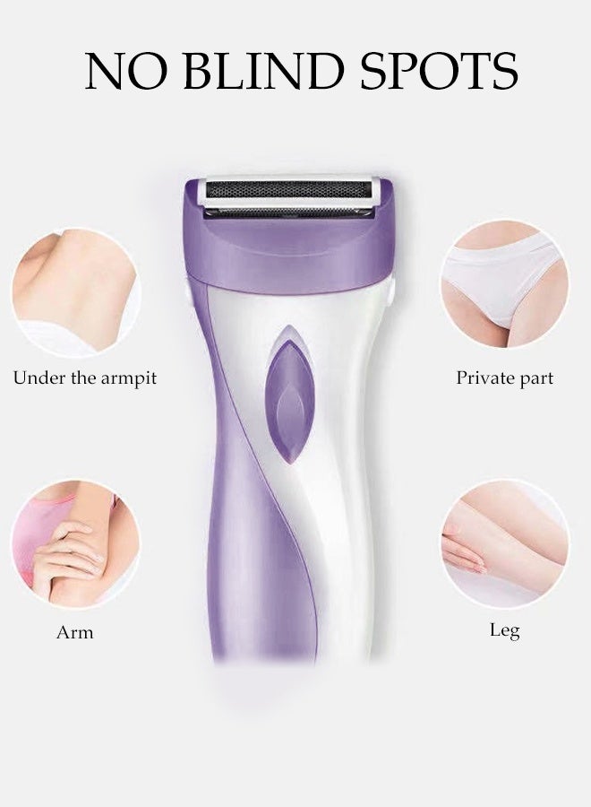 DUNISO Women's Electric Shaver, Painless 2-In-1 Wet And Dry Shaver, Portable Waterproof Bikini Trimmer For Removing Body Hair On Legs, Underarms, Armpits, Face, Purple - Image 5
