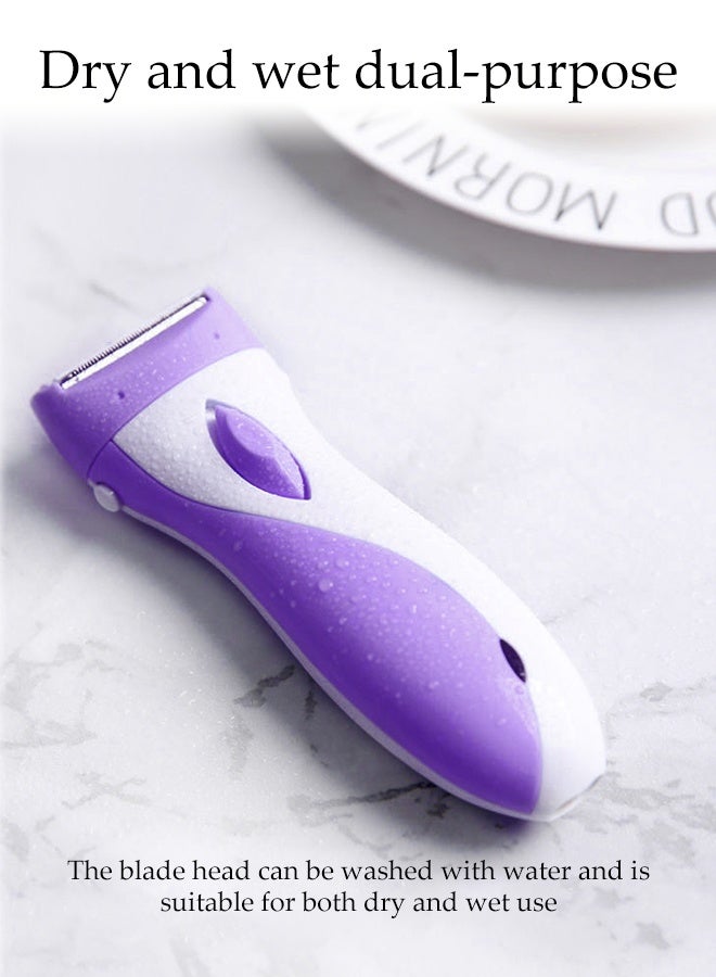 DUNISO Women's Electric Shaver, Painless 2-In-1 Wet And Dry Shaver, Portable Waterproof Bikini Trimmer For Removing Body Hair On Legs, Underarms, Armpits, Face, Purple - Image 4
