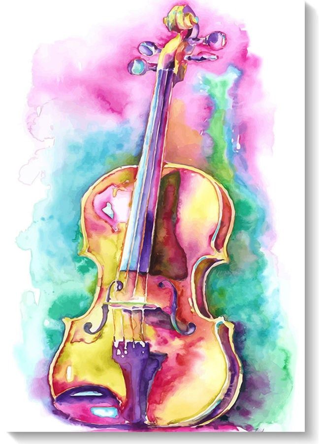 RYN Violin Wall Art Multicolour 40x60cm - Image 1