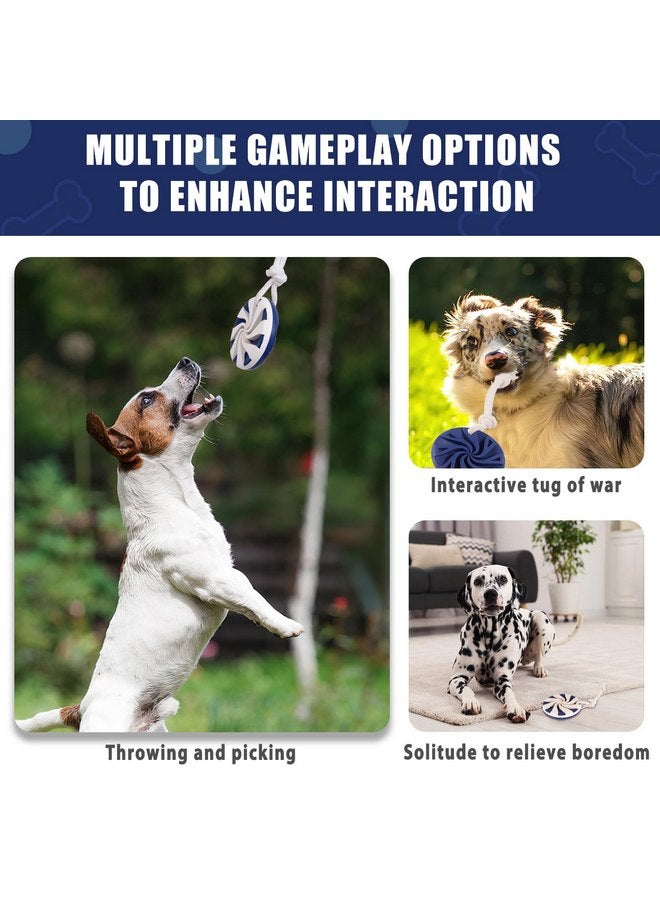 ألعاب الكلاب المصاصة العامة للمضغ العدواني، لعبة مضغ الأسنان القوية للكلاب، ألعاب الكلاب غير القابلة للتدمير للكلاب الكبيرة، ألعاب المضغ الغذائية، ألعاب التسنين للجراء، أزرق + أبيض - Image 3