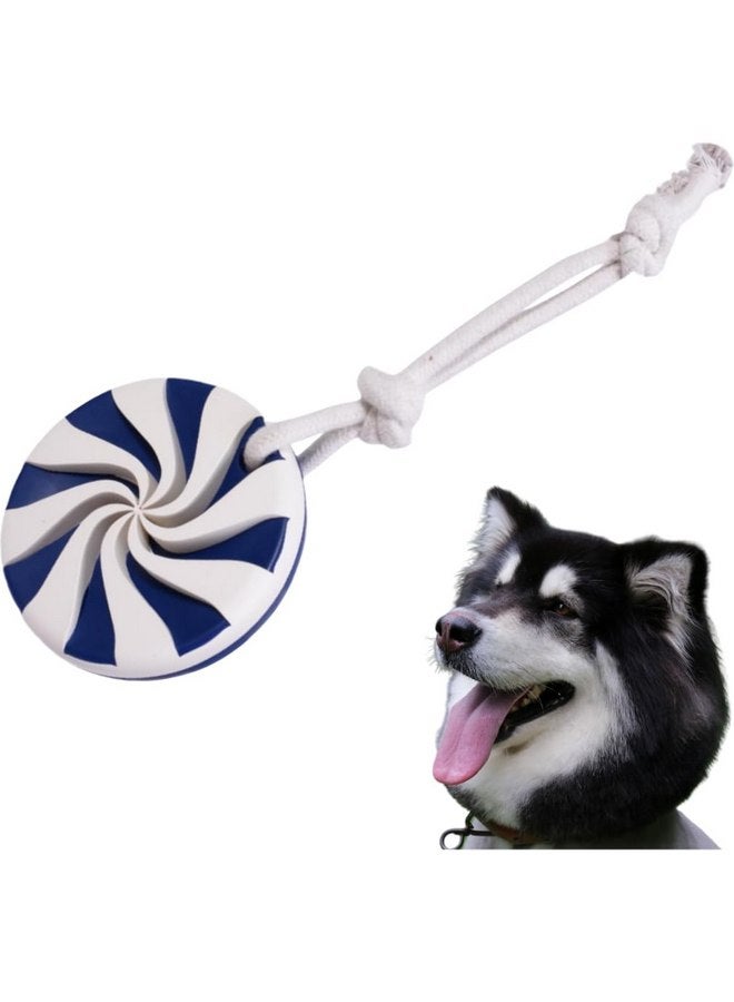 ألعاب الكلاب المصاصة العامة للمضغ العدواني، لعبة مضغ الأسنان القوية للكلاب، ألعاب الكلاب غير القابلة للتدمير للكلاب الكبيرة، ألعاب المضغ الغذائية، ألعاب التسنين للجراء، أزرق + أبيض - Image 1